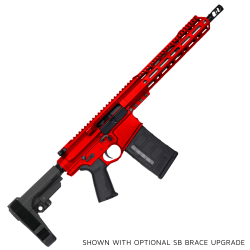 AR LR-308 Custom Semi Auto Pistol 12" Stainless Steel Barrel 12" MLOK Handguard - Red AR LR-308 Custom Semi Auto Pistol 12" Stainless Steel Barrel 12" MLOK Handguard - Red