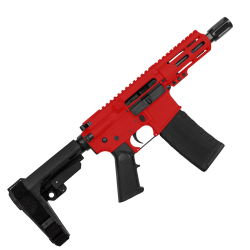 AR15 Micro .300 Blackout Pistol 5" Barrel 4" M-Lok Handguard- Red 