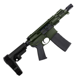 AR15 Micro .300 BLK Pistol Billet Upper/ Lower 5" Barrel Custom M-Lok Handguard-OD GREEN