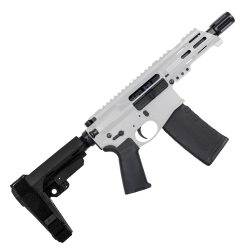 AR15 Micro .300 BLK Pistol Billet Upper/ Lower 5" Barrel Custom M-Lok Handguard-White