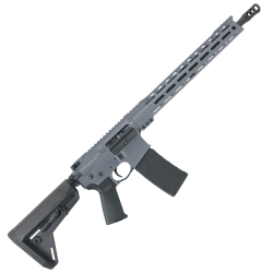 AR-15 Semi Auto 5.56 NATO Rifle 16" Barrel Adjustable SL Stock 15" The Top Guns Custom Top Cut M-LOK Handguard - Sniper Gray