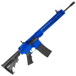 AR-15 Semi Auto 5.56 NATO Rifle 16" Barrel  12" Slim MLOK Handguard - Flame Blue