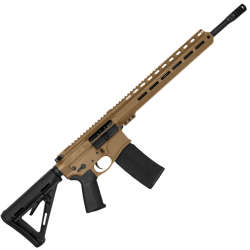 AR-15 Semi Auto .300 AAC Blackout Rifle 16" Barrel Slick Side Billet Upper / Lower 13" Custom M-LOK Handguard - Burnt Bronze