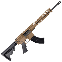AR-15 7.62x39 Rifle 16" Barrel M4 Stock 12" Custom Hybrid Slim MLOK-Bronze
