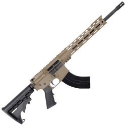AR-15 7.62x39 Rifle 16" Barrel M4 Stock 12" Custom Hybrid Slim MLOK-FDE
