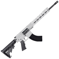 AR-15 7.62x39 Rifle 16" Barrel M4 Stock 12" Custom Hybrid Slim MLOK - Storm Trooper White