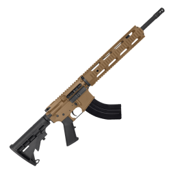 American Built Custom AR 7.62x39 Rifle 16" Barrel M4 Stock 12" QuadRail Handguard - Burnt Bronze