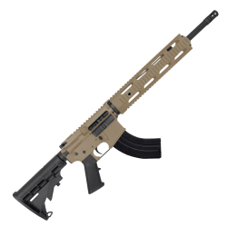American Built Custom AR 7.62x39 Rifle 16" Barrel M4 Stock 12" QuadRail Handguard - Magpul FDE