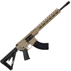AR-15 7.62x39 Rifle 16" Barrel Slick Side Billet Upper / Lower 13" Custom M-LOK Handguard - FDE