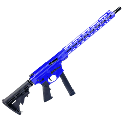 AR9mm 16" Billet Rifle w/ 15" M-LOK Handguard - Flame Blue AR9mm 16" Billet Rifle w/ 15" M-LOK Handguard - Flame Blue