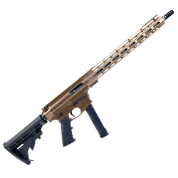 AR9mm 16" Billet Rifle w/ 15" M-LOK Handguard - Burnt Bronze AR9mm 16" Billet Rifle w/ 15" M-LOK Handguard - Burnt Bronze