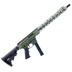 AR9mm 16" Billet Rifle w/ 15" M-LOK Handguard - Olive Drab Green AR9mm 16" Billet Rifle w/ 15" M-LOK Handguard - Olive Drab Green