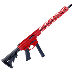 AR9mm 16" Billet Rifle w/ 15" M-LOK Handguard - Red AR9mm 16" Billet Rifle w/ 15" M-LOK Handguard - Red