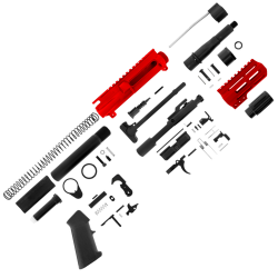 AR-15 5" .223/556 NATO Pistol Build Kit w/ 4" M-Lok Handguard - Red