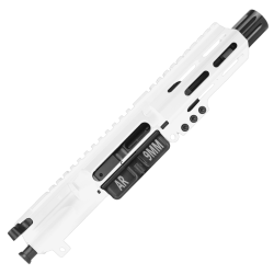 AR9 9mm Pistol Upper Assembly 4" Barrel MLOK Handguard Complete w/ BCG & Charging Handle -White AR9 9mm Pistol Upper Assembly 4" Barrel MLOK Handguard Complete w/ BCG & Charging Handle -White