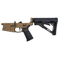 AR-10 / LR.308 AERO M5 COMPLETE LOWER RECEIVER W/ ADJUSTABLE STOCK ASSEMBLY -BRONZE AR-10 / LR.308 AERO M5 COMPLETE LOWER RECEIVER W/ ADJUSTABLE STOCK ASSEMBLY -BRONZE