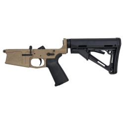 AR-10 / LR.308 AERO M5 COMPLETE LOWER RECEIVER W/ ADJUSTABLE STOCK ASSEMBLY -FLAT DARK EARTH  AR-10 / LR.308 AERO M5 COMPLETE LOWER RECEIVER W/ ADJUSTABLE STOCK ASSEMBLY -FLAT DARK EARTH