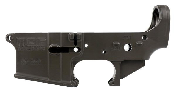 AR-15 Lower Receiver Stripped With ABC Logo / USA Flag Engraved - OD Green