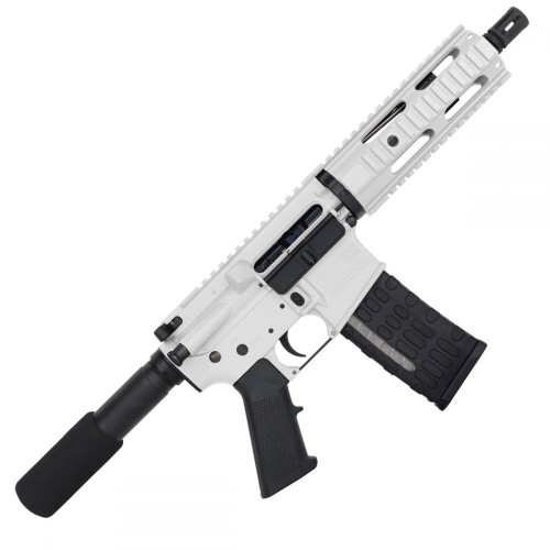 AR-15 Semi Auto .223/5.56 Tactical Pistol 7.5" Barrel  7" Quad Rail-White