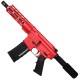 AR-15 Semi Auto .223 5.56 Pistol 7.5" Barrel 7" Custom D-Cut Front MLOK Handguard-Red