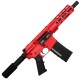 AR-15 Semi Auto .223 5.56 Pistol 7.5" Barrel 7" Custom D-Cut Front MLOK Handguard-Red