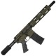 AR-15 Semi Auto 5.56 NATO Mid Range Pistol 10" Barrel Quad Rail Handguard-OD Green