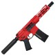 AR-15 .223/5.56 Pistol Top Cut Custom MLOK 7" Handguard-Red 