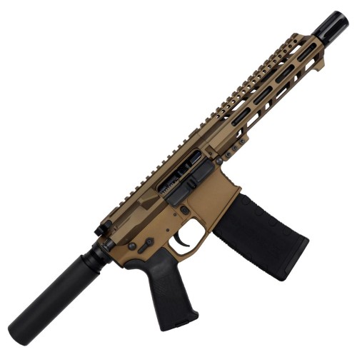 AR15 .223 5.56 Pistol Billet Upper/ Lower 8" Ballistic Advantage Barrel Custom M-Lok w/ Integrated Handstop - BRONZE