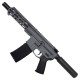 AR15 .223 5.56 Pistol Billet Upper/ Lower 8" Ballistic Advantage Barrel Custom M-Lok w/ Integrated Handstop - SNIPER GREY