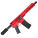 AR15 .223 5.56 Pistol Billet Upper/ Lower 8" Ballistic Advantage Barrel 9" M-Lok Handguard -Red