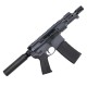 AR15 Micro 556 NATO Pistol Billet Upper/ Lower 5" Barrel Custom M-Lok Handguard- SNIPER GREY