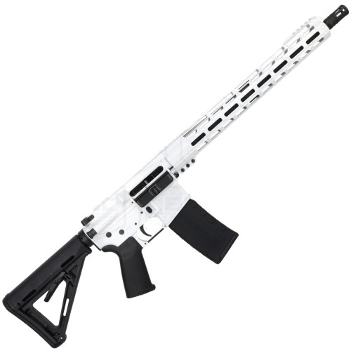 AR-15 .300 AAC Blackout Rifle 16" 1:8 Nitride Barrel 15" Hybrid MLOK Handguard MOE- White