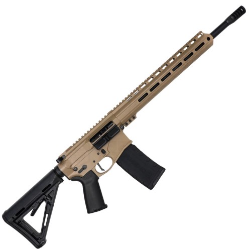 AR-15 Semi Auto .300 AAC Blackout Rifle 16" Barrel Slick Side Billet Upper / Lower 13" Custom M-LOK Handguard - FDE