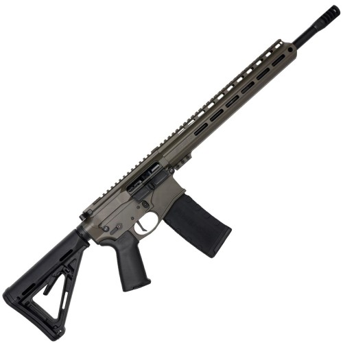 AR-15 Semi Auto .300 AAC Blackout Rifle 16" Barrel Slick Side Billet Upper / Lower 13" Custom M-LOK Handguard - OD Green