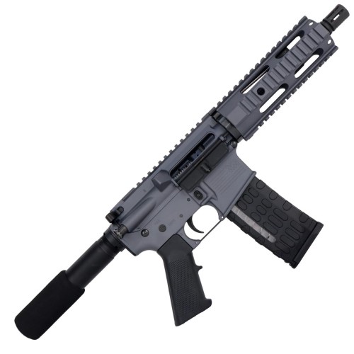 AR-15 Semi Auto .300 Blackout Tactical Pistol 7.5" Barrel  7" Quad Rail Sniper Grey