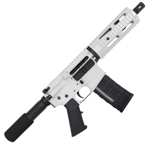 AR-15 Semi Auto .300 Blackout Tactical Pistol 7.5" Barrel  7" Quad Rail-White