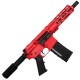 AR-15 Semi Auto .300 AAC Blackout Pistol 7.5" Barrel Custom MLOK Handguard-Red