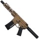 AR-15 Semi Auto .300 AAC Blackout Pistol SBA3 Style Top Cut Custom 7" MLOK - Burnt Bronze