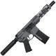 AR-15 Semi Auto .300 AAC Blackout Pistol SBA3 Style Top Cut Custom 7" MLOK- Sniper Grey