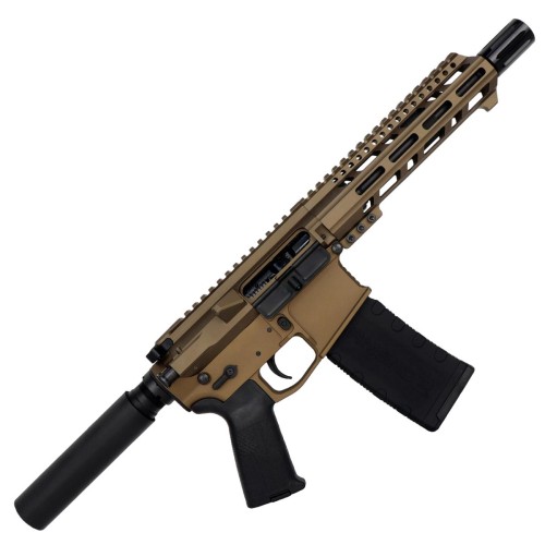 AR15 .300 BlackOut Pistol Billet Upper/ Lower 7.5" Barrel Custom M-Lok w/ Integrated Handstop -BRONZE