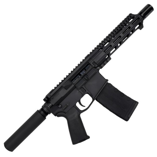 AR15 .300 BlackOut Pistol Billet Upper/ Lower 7.5" Barrel Custom M-Lok w/ Integrated Handstop - BLACK