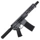 AR15 .300 BlackOut Pistol Billet Upper/ Lower 7.5" Barrel Custom M-Lok w/ Integrated Handstop - SNIPER GREY