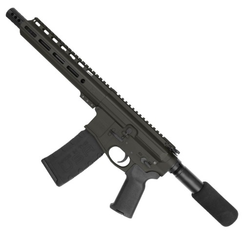 AR15 .300 BLK Pistol Billet Upper/ Lower 8" Nitride Barrel 9" M-Lok Handguard -OD Green