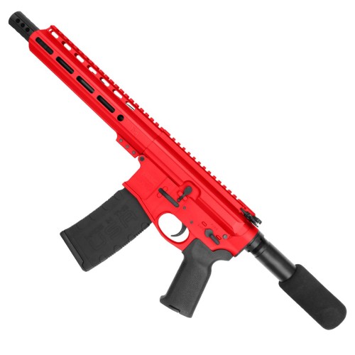 AR15 .300 BLK Pistol Billet Upper/ Lower 8" Nitride Barrel 9" M-Lok Handguard -Red