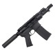 AR15 Micro .300 BLK Pistol Billet Upper/ Lower 5" Barrel Custom M-Lok Handguard -BLACK