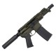 AR15 Micro .300 BLK Pistol Billet Upper/ Lower 5" Barrel Custom M-Lok Handguard-OD GREEN