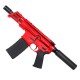 AR15 Micro .300 BLK Pistol Billet Upper/ Lower 5" Barrel Custom M-Lok Handguard - Red