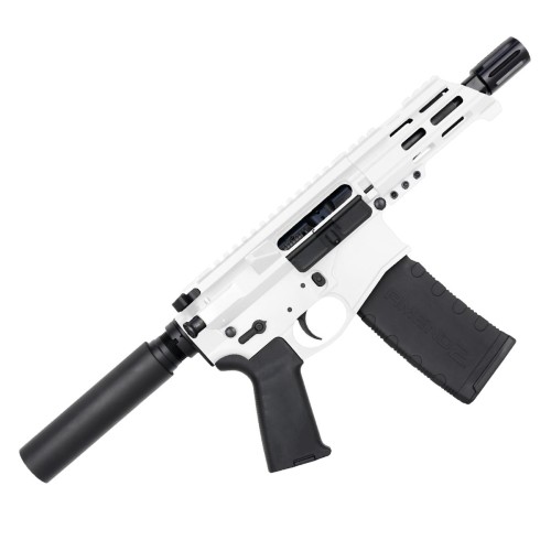 AR15 Micro .300 BLK Pistol Billet Upper/ Lower 5" Barrel Custom M-Lok Handguard-White