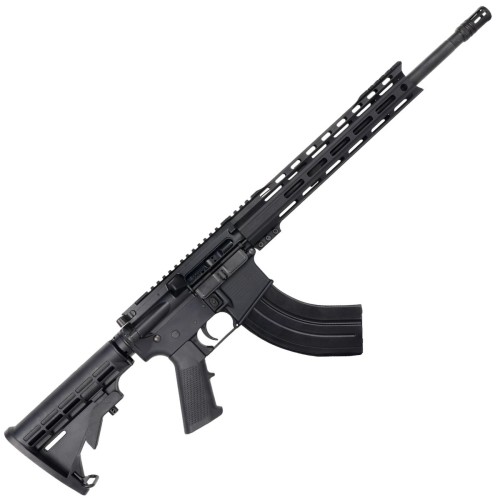 AR-15 7.62x39 Rifle 16" Barrel M4 Stock 12" Custom Hybrid Slim MLOK-Black