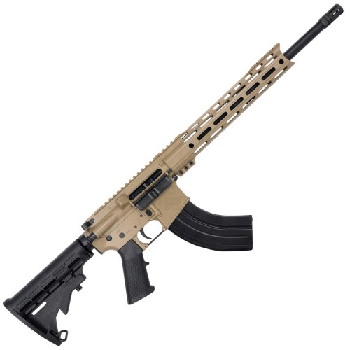 AR-15 7.62x39 Rifle 16" Barrel M4 Stock 12" Custom Hybrid Slim MLOK-FDE